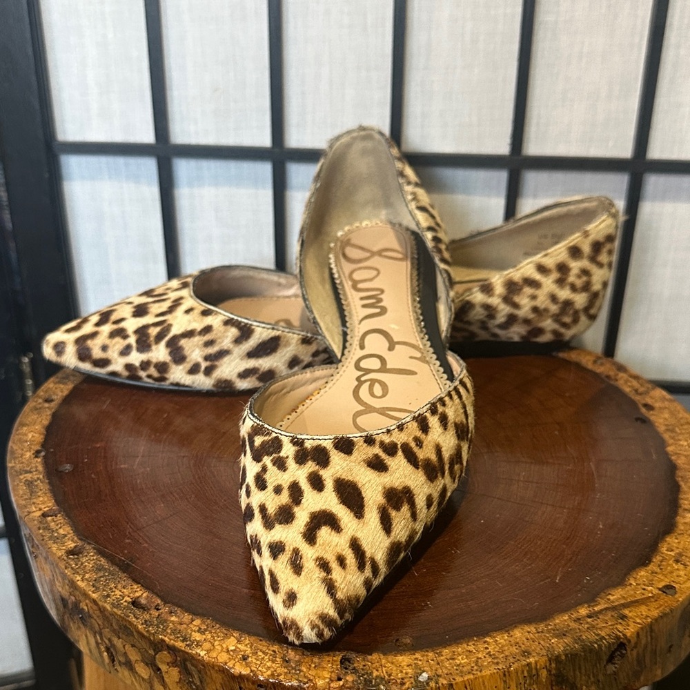 Sam Edelman Rooney Leopard Print Leather Women’s Flats Size 8